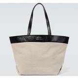 Linne Väskor Ami Paris Canvas leather-trimmed tote bag beige One size fits all