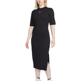 Midiklänningar - Nylon Nike Sportswear Essential Women's Tight Midi Dress - Black/White