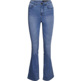 Dam - Viskos Byxor & Shorts Noisy May Nmsallie High Waisted Flared Jeans - Light Blue Denim