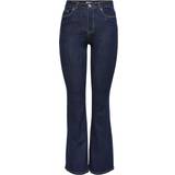 Dam - Viskos Byxor & Shorts Only Flared Fit High Waist Jeans - Blue/Dark Blue Denim