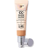 Icke-komedogen CC-creams IT Cosmetics CC+ Nude Glow Lightweight Foundation + Glow Serum SPF40 Neutral Tan