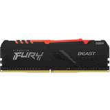 8 GB - Belysning - DDR4 RAM minnen Kingston Fury Beast RGB Black DDR4 3600MHz 8GB (KF436C17BBA/8)