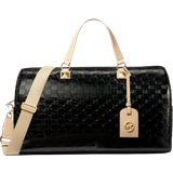 Michael Kors Dragkedja Duffelväskor & Sportväskor Michael Kors Grayson Extra-Large Logo Embossed Patent Weekender Bag - Black
