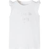 Ärmlösa T-shirts vidaXL Kid's Frill Sleeves T-shirt - White (8721012000674)