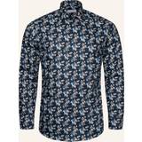 Eton Blåa Kläder Eton Contemporary Fit Blommönstrad Twill-skjorta Skjortor Herr Blå