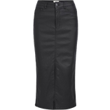 Knappar Kjolar Object Naya Coated Midi Skirt - Black