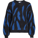 Vila Dam Tröjor Vila Lajuli Jacquard Knitted Pullover - Black