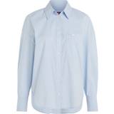 Dam Kläder Tommy Hilfiger Patch Pocket Oversized Shirt BREEZY BLUE