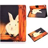 Gula Datortillbehör Lenovo Tab M10 Pattern Printing Leather Case Rabbit Orange