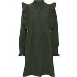 Dam - Korta klänningar - Plissering Vero Moda Mella Short Dress - Green/Duffel Bag