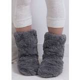Totes Skor Totes Faux Fur Bootie Slipper Socks, 17.5cm x 26.7cm Grey