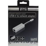 USB-C Nätverkskort & Bluetooth-adaptrar Deltaco USBC-1077