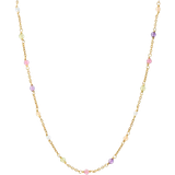 Peridot Halsband Pernille Corydon Rainbow Necklace - Gold/Tourmaline/Peridot/Aquamarine/Amethyst/Calcite