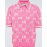 Gucci Herr - Rosa Kläder Gucci Logo-Intarsia Cotton Polo Shirt Men Pink