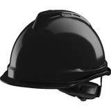 MSA Arbetskläder & Utrustning MSA V-Gad 520 Safety Helmet with Fas-Tac III Suspension and Integated PVC Sweatband, Black