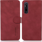 Mobiltillbehör KHAZNEH Sony Xperia 1 V Plånboksfodral Textured Flip Röd