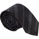 Herr - Svarta Slipsar Saint Laurent Silk Jacquard Tie - Black/Ivory