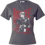 Topshop Kläder Topshop – Mörkgrå liten t-shirt med licensierat David Bowie-tryck-Grå/a