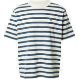Abercrombie & Fitch Kläder Abercrombie & Fitch – Vit- och blårandig, kraftig t-shirt med ikonlogga-Vit/a