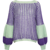 Lila - Lös Tröjor Noella Liana Knit Sweater - Lilac/Sage