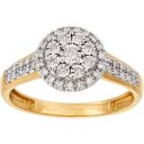 Förlovningsringar Smycken Guldfynd Round Halo Ring - Gold/Diamonds