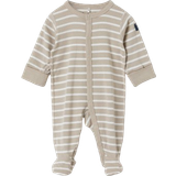 Nattplagg Polarn O. Pyret Baby's Stripe Full Pajama - Beige