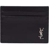 Saint Laurent Tiny Cassandre Leather Card Holder - Black