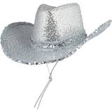 Silver - Vilda västern Maskeradkläder Wicked Costumes Cowboyhatt Silver med Paljetter One
