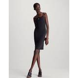 Calvin Klein Elastan/Lycra/Spandex Klänningar Calvin Klein Slim Textured Knit Mini Dress Black