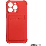 Hurtel JollyFX Card Armor Case skal för iPhone 13 Pro Max kortplånbok Air Bag pansarhus Röd
