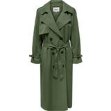 32 - Dam - Trenchcoats Kappor & Rockar Only Chloe Double Breasted Trenchcoat - Green/Four Leaf Clover