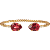 Rodium Armband Caroline Svedbom Mini Drop Bracelet - Gold/Red