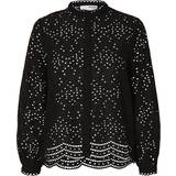 Selected Skjortor Selected Broderie Anglaise Shirt - Black