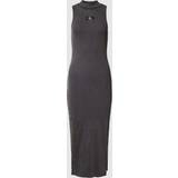 Jersey - Långa klänningar Calvin Klein Slim Ribbed Cotton Maxi Dress Grey