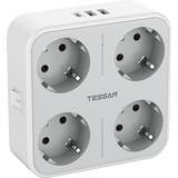 3 USB-uttag Vägguttag Tessan ‎TS-302-DE-C 4-way 3usb