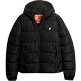 Superdry Herr - Quiltade jackor - Svarta Superdry Sports Hooded Quilted Jacket - Black