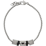 Emporio Armani Rondelle Bracelet - Silver/Onyx