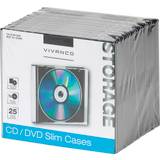 Vivanco CD/DVD Slim fodral 25er Pack svart