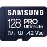 128 GB Minneskort Samsung PRO Ultimate microSDXC Class 10 UHS-I U3 V30 A2 200/130MB/s 128GB +SD adapter