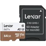 LEXAR SDXC minneskort – Professional 667X micro SD-kort 64 GB