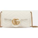 Gucci Vita Handväskor Gucci GG Marmont Leather Super Mini Bag - White Chevron