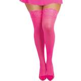 Dreamgirl Kläder Dreamgirl womens Silicone Lace Top Sheer Thigh High adult exotic hosiery, Neon Pink, One Plus
