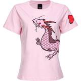 Pinko Dam T-shirts & Linnen Pinko Dragon Print and Embroidery - Rosa