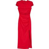 Långa klänningar - Röda Bershka – Röd, åtsmitande maxiklänning bodyconstil med utskurna detaljer