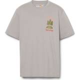 Timberland Gråa Kläder Timberland – Grå t-shirt oversize med bergstryck baktill-Grå/a