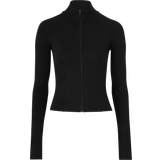 Bomull Ytterkläder Gina Tricot Soft Touch Zip Jacket - Black