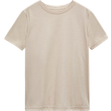 Mango Kläder Mango – Ljusbeige, enkel t-shirt-Naturlig