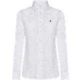 Dam - Linneskjortor Polo Ralph Lauren Logo Linen Shirt - White