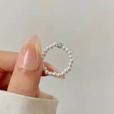 Plast Ringar Shein 1pc Simple Pearl Inlaid Rhinestone Vintage Luxurious Fashion Ring
