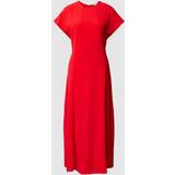 4 - Dam - Långa klänningar Tommy Hilfiger TH Monogram Crepe Short Sleeve Maxi Dress FIERCE RED